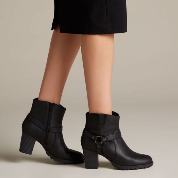 Clarks Womens Verona Rock Ankle Boots Black | UK-5974860